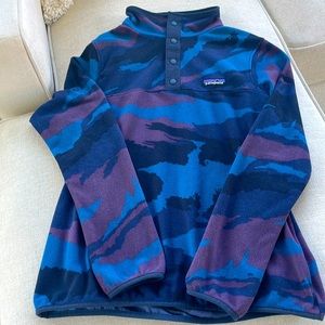 Patagonia micro D snap-T pullover blue Camo thin